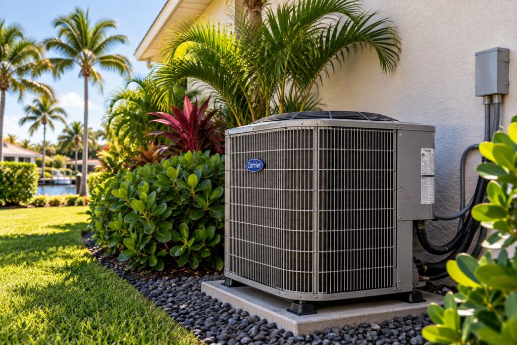 Carrier condenser installed at a South Florida home