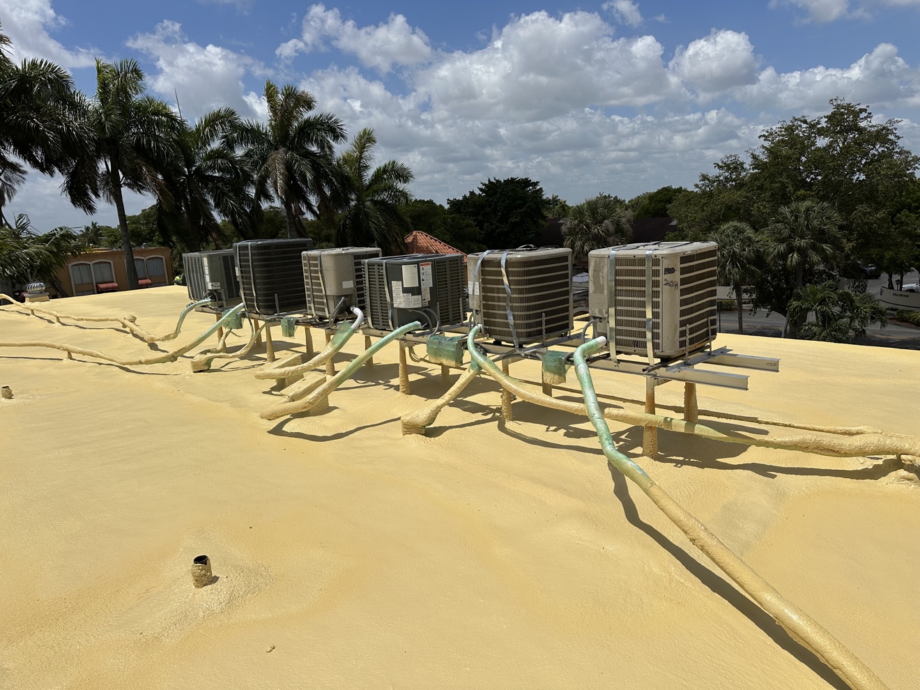 Completed stand run on a multi-unit rooftop