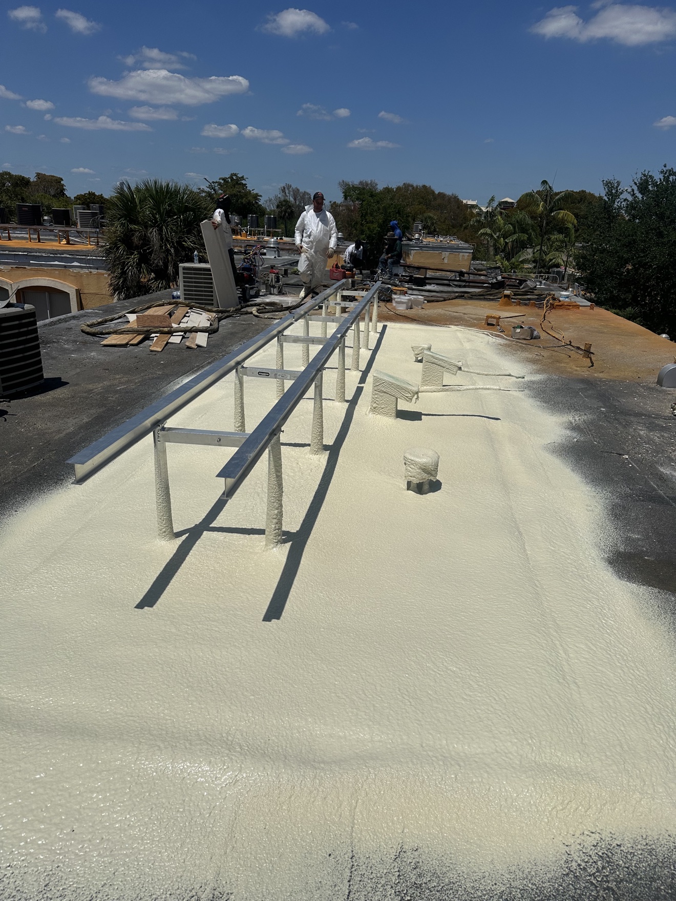 New condenser stand rails installed